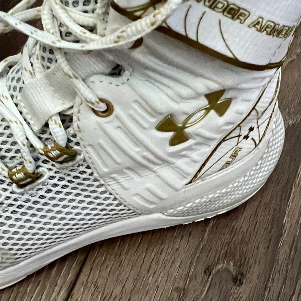 Under Armour Women's White and Gold Volleyball Shoes